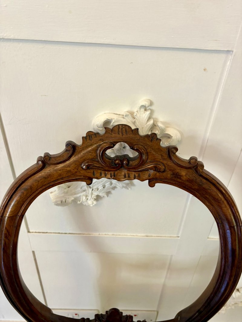 Outstanding Quality Antique Victorian Set of Six Carved Walnut Dining Chairs - Image 7